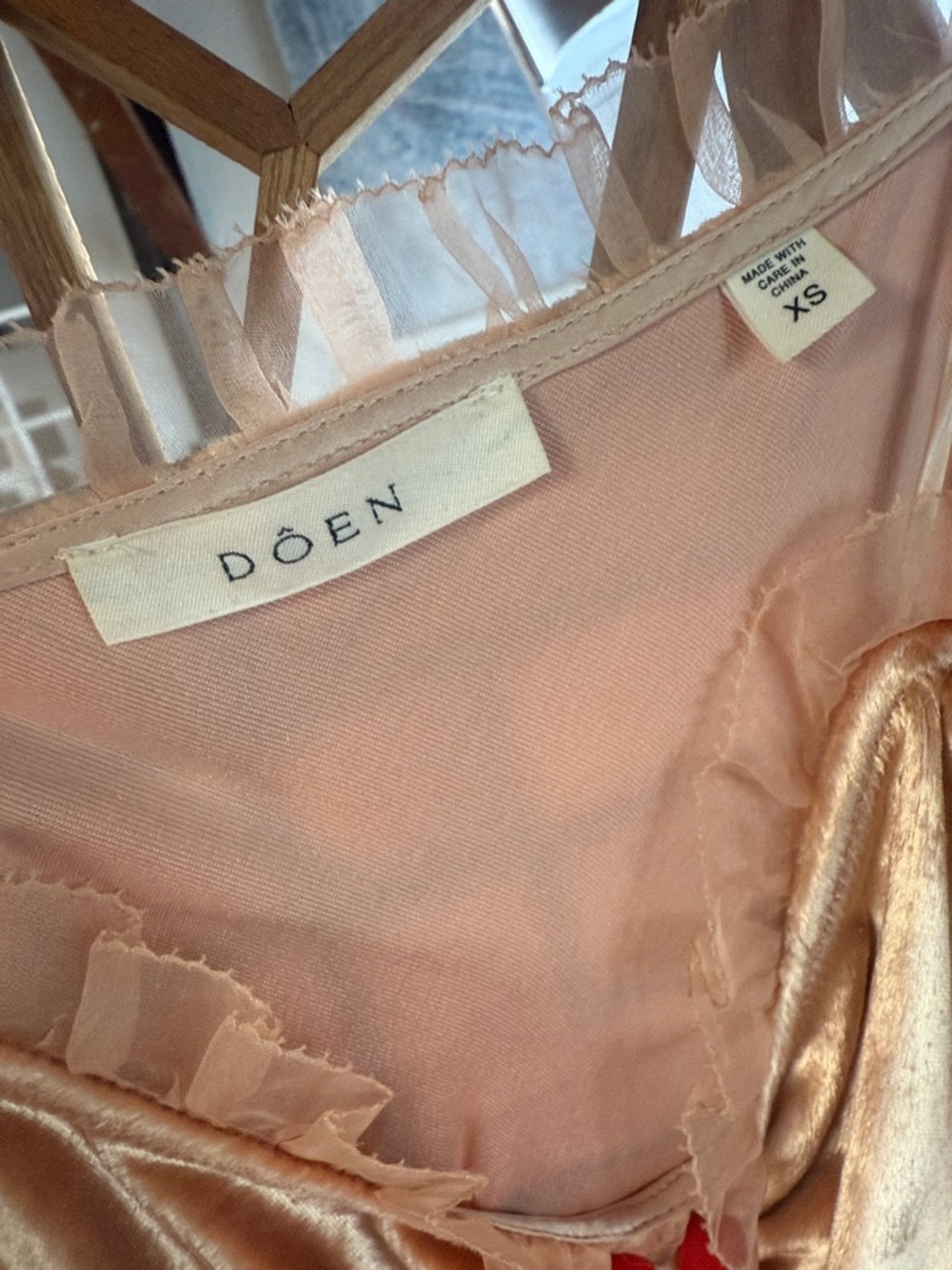 Doen Calsi Rose blush velvet Slip Dress XS - Picture 3 of 4